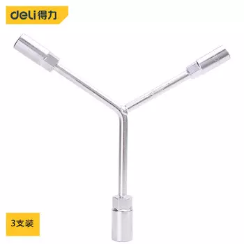 Deli Deli Трехзубый ключ в наборе, 3 шт. Y-образный ключ, торцевой ключ для авторемонта 12x14x17 мм DL121417