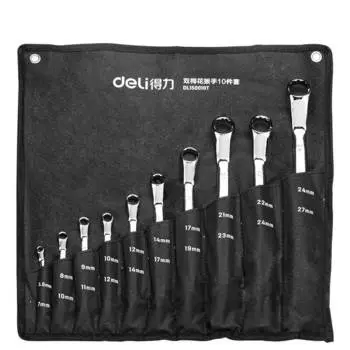 Deli DL150010T Набор из 10 двойных ключей Torx, доска для двусторонних ключей, набор инструментов для ремонта машин и авторемонта