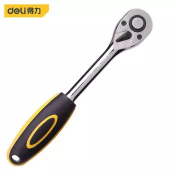 Deli DL2421 Торцевой ключ из хромированной стали, 10 мм, быстросъемный ключ с храповым механизмом с прямой ручкой, 45 зубьев