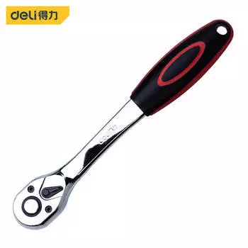 Deli DL2422 Торцевой ключ из хромированной стали, 10 мм, быстроразъемный криволинейный ключ с храповым механизмом, 72 зубца
