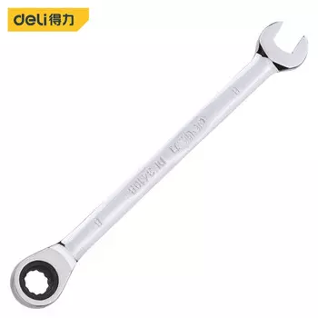 Deli DL34116 зеркальный трещотка, быстрый гаечный ключ двойного назначения, тупая голова, ключ для цветения сливы, авторемонтный аппаратный инструмент, 16 мм
