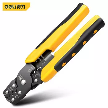 Deli DL383007 Многофункциональный обжимной инструмент «три в одном» для зачистки проводов и кусачки для ручных обжимных клещей