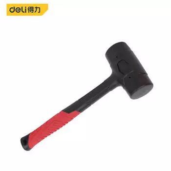 Deli DL445065 профессиональный резиновый и пластиковый молоток, ручка из стальной трубы, ударопрочный резиновый молоток, монтажный молоток, резиновый молоток 65 мм