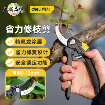 Deli DL580201 секаторы для фруктовых деревьев, трудосберегающие секаторы, садовые секаторы для растений в горшках, черные