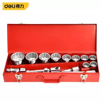 Deli DQ01015 коммерческий профессиональный набор инструментов для ремонта автомобилей, торцевой ключ, серия 19 мм, аппаратные инструменты, набор из 15 предметов