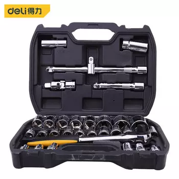Deli набор головок серии 12,5 мм из 32 предметов, набор ключей с трещоткой, набор инструментов для ремонта, DL1032 1 комплект
