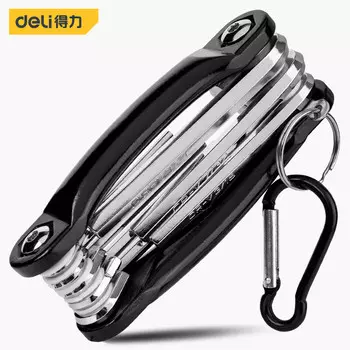 Deli, набор из 9 предметов, складные шестигранные ключи с плоской головкой, шестигранная отвертка, DL230709Y