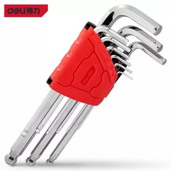 Deli, набор шестигранных ключей с удлиненной шаровой головкой, 9 предметов, отвертка с шестигранным ключом DL2269