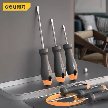 Deli National Home Home Series Отвертка Набор отверток Инструменты для ремонта Набор из 6 предметов Красочный оранжевый HT1006C