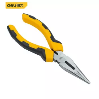Deli плоскогубцы с острыми концами из хром-ванадиевой стали, резиновая ручка, плоскогубцы с острыми концами, болторезы, 6 дюймов, DILI2106, 5-плоскогубцы