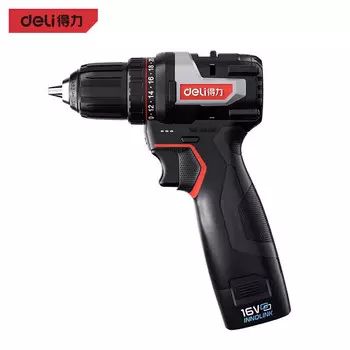 Deli Red Core Series 16V бытовая литиевая электрическая дрель ручная дрель перезаряжаемая электрическая дрель DE-DZ16-1D2 крутящий момент 45 Нм