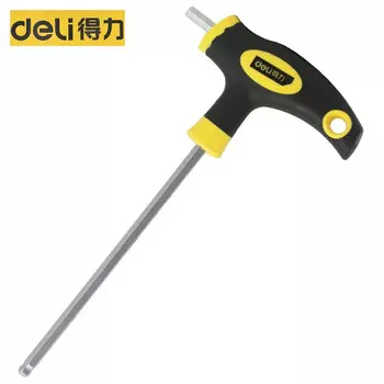 Deli Шестигранный ключ с шаровой головкой Т-образного типа. Шестигранная отвертка L-образного типа на 8 мм. DL2276.