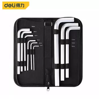 Deli стандартный набор шестигранных шестигранных ключей с плоской головкой, тканевая сумка, набор из 9 предметов DL3109
