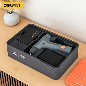Deli T-BOX бытовые наборные инструменты для ремонта, набор инструментов с литиевой батареей, 13 предметов, оранжевый H1001-F