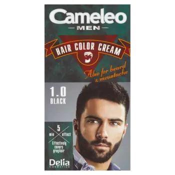 Delia Cameleo Men крем-краска для волос, бороды и усов 1,0 черный, 1 упаковка
