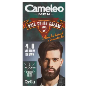 Delia Cameleo Men крем-краска для волос, бороды и усов 4.0 средний коричневый, 1 упаковка