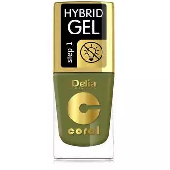 Delia Cosmetics Coral Hybrid Gel гибридный лак для ногтей без использования УФ/LED лампы абажур 124 11 мл