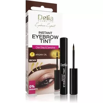 Delia Cosmetics Eyebrow Expert Мгновенная тинт для бровей Коричневый с маслом арганы 6 мл - 20 применений