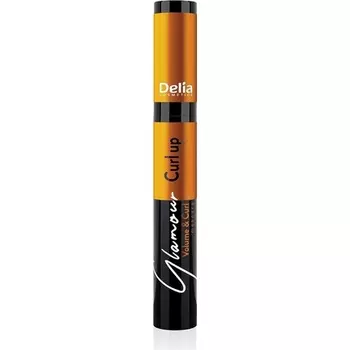 Delia Cosmetics Тушь для ресниц Glamour Super Volume & Curl, контурная расческа, легкая, быстросохнущая, черная, 11 мл