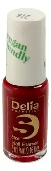 Delia Cosmetics, Vegan Friendly, эмаль для ногтей 216 Cherry Bomb, 5 мл