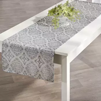 Delindo Lifestyle дорожка для стола "TORONTO", (1 шт.), грязеотталкивающая, легкая в уходе, 150 г/м 140х40 см, серый