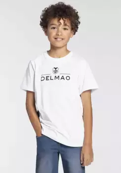 DELMAO Футболка "для мальчиков" с логотипом. НОВЫЙ БРЕНД, белый