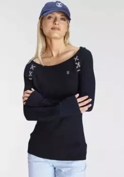 DELMAO полосатый свитер, цвет морской волны