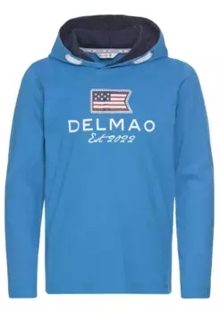DELMAO рубашка с капюшоном "для мальчиков", на капюшоне на подкладке, бирюзовый