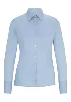Деловая блузка the fitted shirt приталенного кроя Hugo, синий