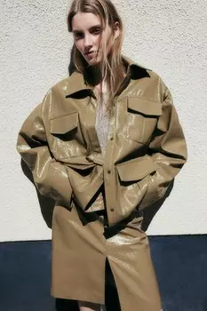 Деловая куртка с покрытием H&M, бежевый