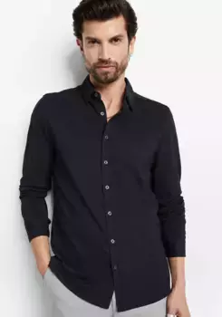 Деловая рубашка Cinque "CIRONI", качество стрейч-пике, синий