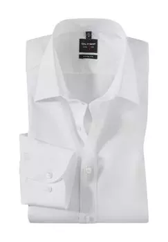 Деловая рубашка Level Five, облегающая, комфортная, эластичная, мужская OLYMP, белый