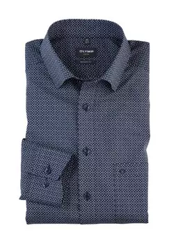 Деловая рубашка Luxor, современный крой, воротник Кент, мужская OLYMP, цвет 18 Marine.