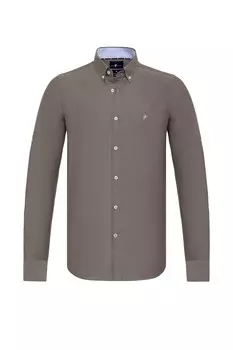 Деловая рубашка обычного кроя DENIM CULTURE, коричневый