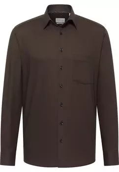 Деловая рубашка обычного кроя ETERNA, темно-коричневый