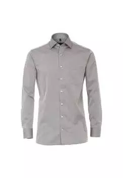 Деловая рубашка однотонная комфортного кроя Casamoda, серый
