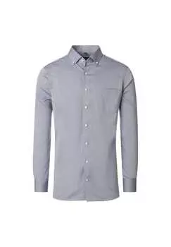 Деловая рубашка однотонная комфортного кроя Casamoda, синий