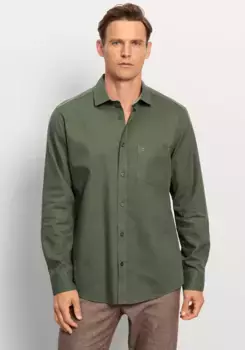 Деловая рубашка OLYMP "Casual", оливковый
