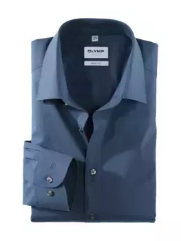 Деловая рубашка OLYMP "Level Five Body Fit", сохраняет форму благодаря эластану, голубой