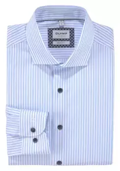 Деловая рубашка OLYMP "Level Five Body Fit", планка с итальянскими пуговицами, синий