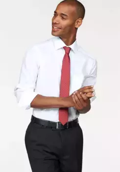 Деловая рубашка OLYMP "Luxor Modern Fit", без глажки, белый