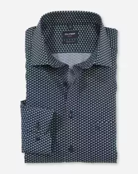 Деловая рубашка OLYMP "Luxor Modern Fit", минималистский рисунок, зеленый