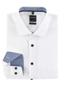 Деловая рубашка OLYMP "Luxor Modern Fit", не мнется, не гладится, синий