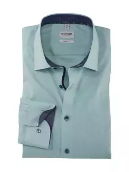 Деловая рубашка OLYMP "Облегание тела пятого уровня" с контрастными деталями, зеленый
