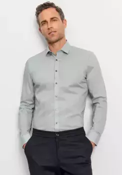 Деловая рубашка OLYMP "№. Шесть супертонких дюймов с продуманным микродизайном, цвет Kitt