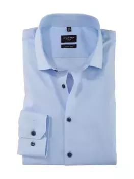 Деловая рубашка OLYMP "№. Шесть супертонких дюймов с эффектом тонкой ткани, синий