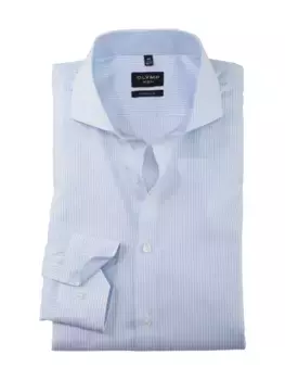 Деловая рубашка OLYMP "№. Шесть супертонких дюймов с тонкими полосками, синий