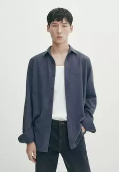 Деловая рубашка OXFORD Massimo Dutti, цвет blue