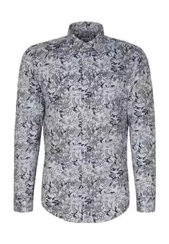 Деловая рубашка, приталенный крой, длинный рукав, воротник Кент, мужская Seidensticker, цвет 11 11 Light Blue