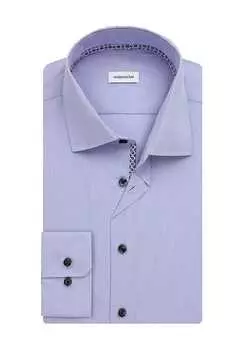 Деловая рубашка, приталенный крой, длинный рукав, воротник Кент, мужская seidensticker, светло-синий